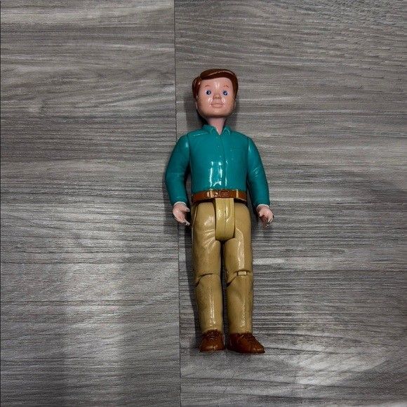 1993 Vintage Action Figure doll house man / dad with Teal Shirt and Tan Pants