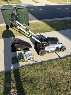 EGO 56V Lawn Care Bundle – Mower + Trimmer/Edger + Hedge Trimmer + 2 Batteries + Charger