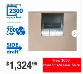 ✨️ MasterCool 7000 CFM 2-Speed Side-Draft Wall/Roof 12 in. Media Evaporative Cooler for 2300 sq. ft. (Motor Not Included #ASA7112