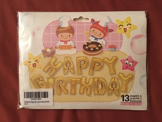 Happy Birthday Balloons Banner (3D Gold Lettering) Mylar Foil Letters | Inflatable Party Decor and Event Decorations for Kids and Adults | Reusable,