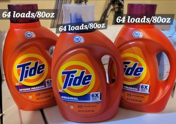 Bundle: 3 TIDE  (64 LOADS/80oz) FOR $33/$33 POR LOS 3