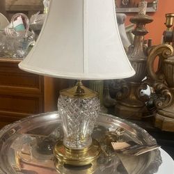 Vintage Waterford Crystal Irish Lamp Brass Base New 