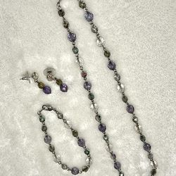 Vintage Premier Designs 3-pc Beaded Jewelry Set