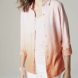 j.jill Woman’s Orange  Top with Long Sleeves, Sz L