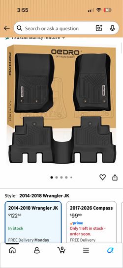 2014-2018 Jeep wrangler JK mats
