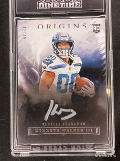 2022 Panini Origins Kenneth Walker III NFL Rookie Patch Auto Silver Ink Color Match card numbered /49