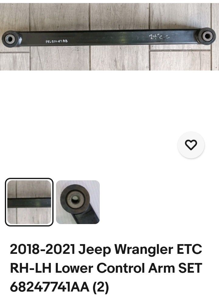 JEEP lower control arm,s LH RH TAKE OFFS