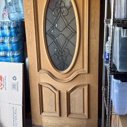 Leaded Glass Front Entry Door