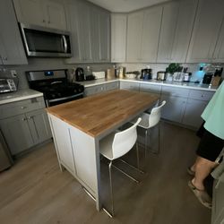Kitchen Island with Oak Worktop (IKEA)