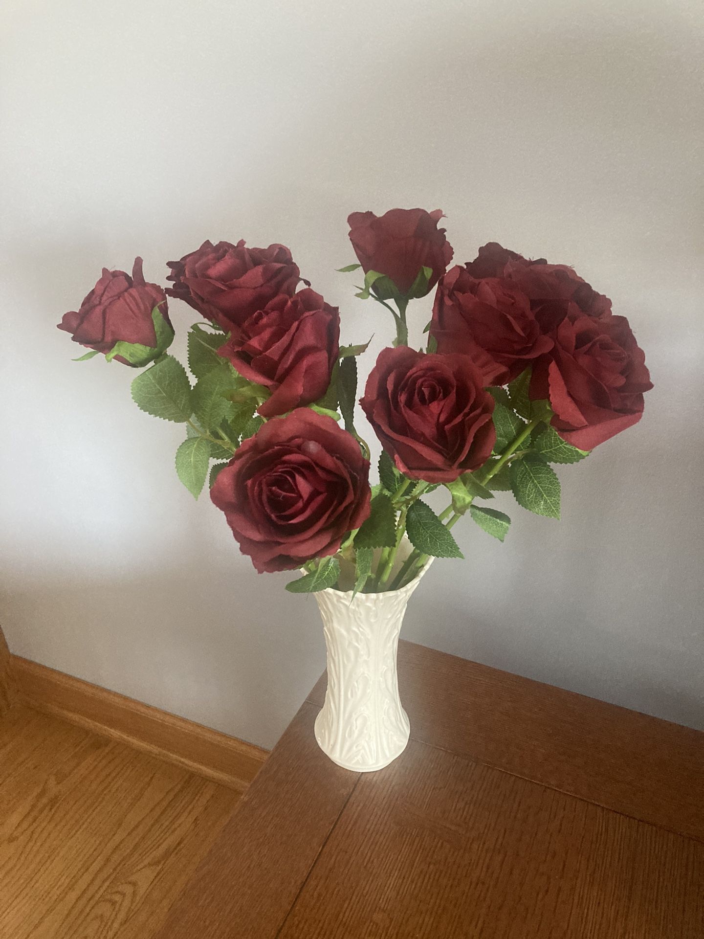 Burgundy Silk Roses (11 Count)
