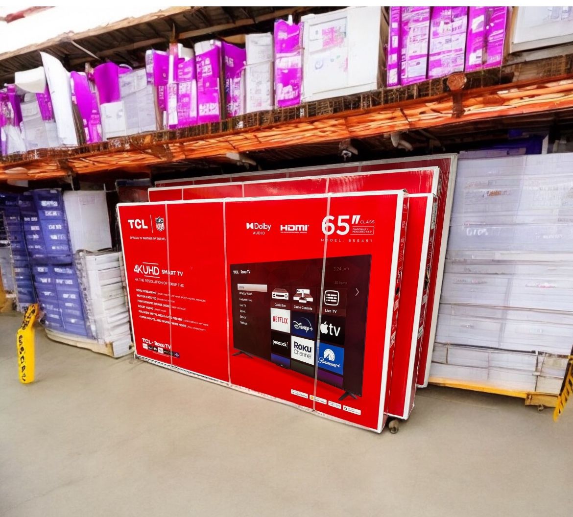 HD255 65” TCL smart 4k Roku led tv