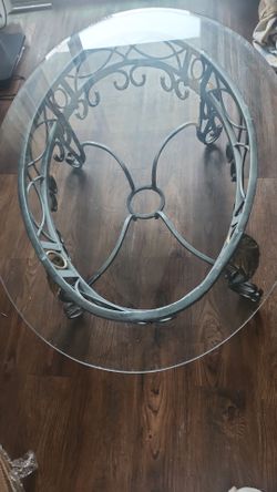 Glass center table.