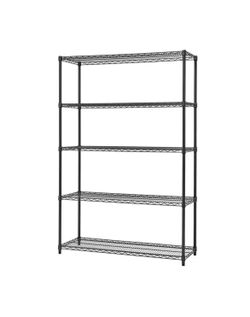 TRINITY Black Anthracite 5-Tier Steel Wire Shelving Unit (48 in. W x 72 in. H x 18 in. D)