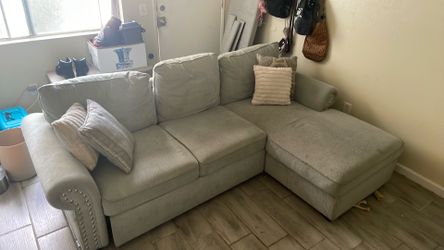 Pull out couch with additional storage