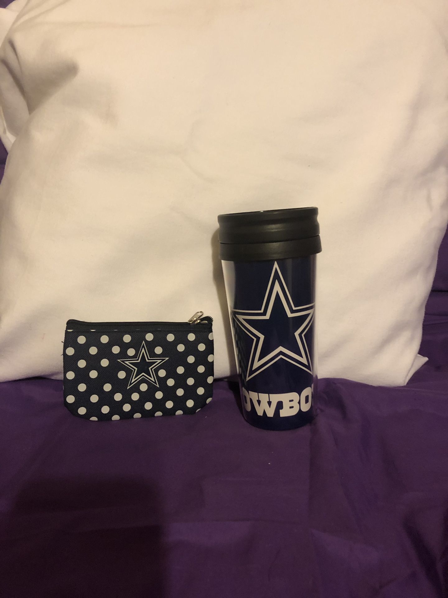 Dallas Cowboys coin purse and cup