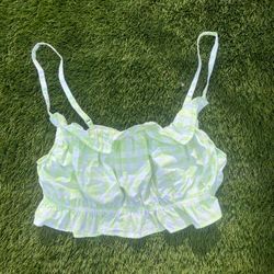 H&M Plaid Ruffle Crop Top