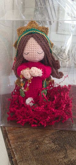 Virgen Mary crochet doll