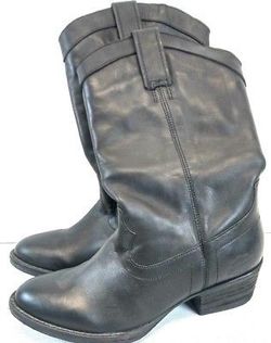 VINTAGE Harley Davidson Black Leather Ladies Cowboy Boots Women 6 Motorcycle