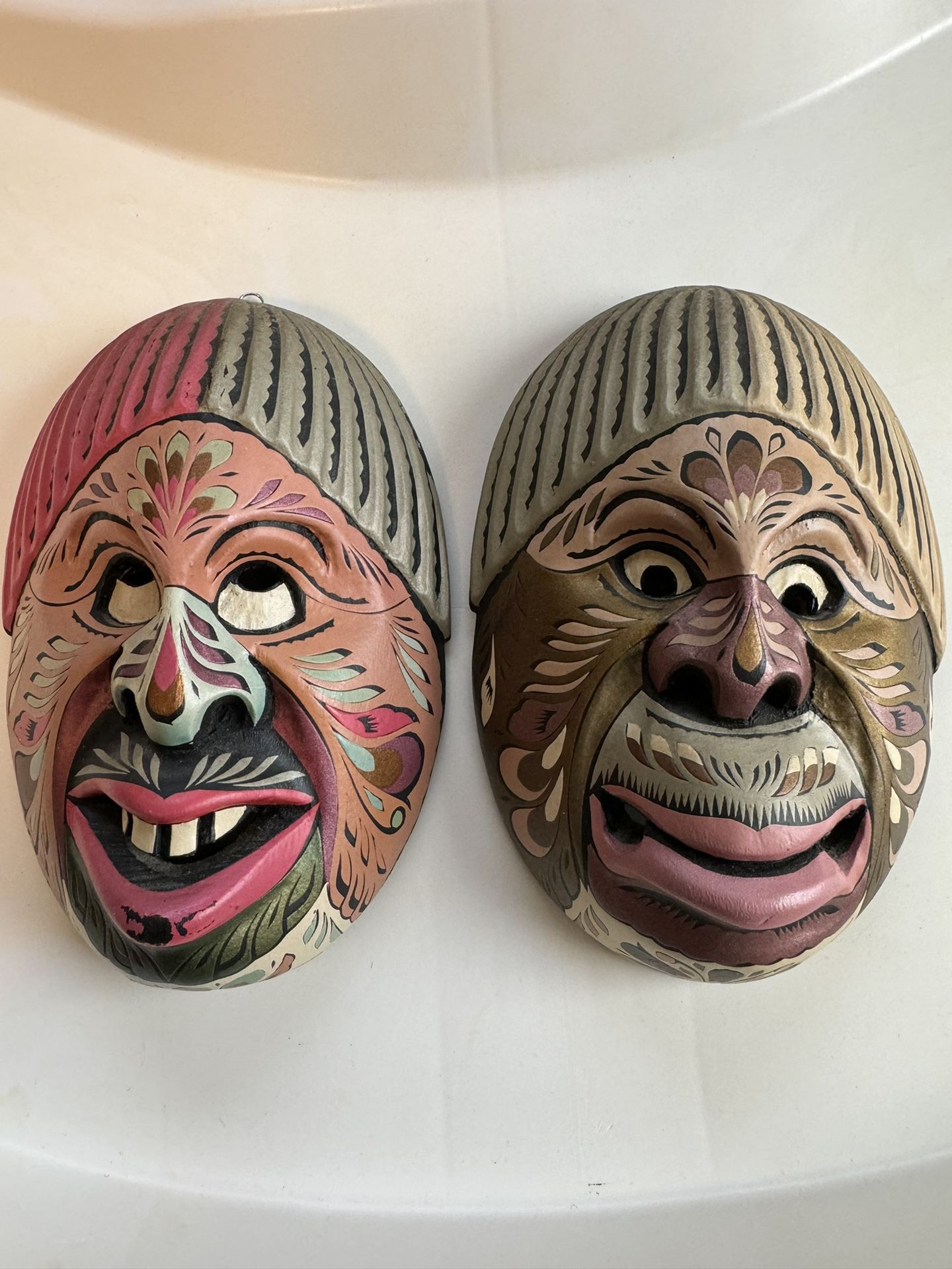 2 wood masks