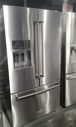 KitchenAid 3 Door Stainless Steel Refrigerator Fridge

