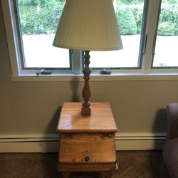Solid Oak Table Lamp