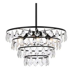 Elegant Lighting Ella 6 Light 20" Wide Crystal Waterfall Chandelier