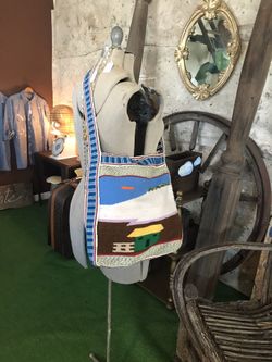 Vintage Handmade bag from Peru and Antique dress from