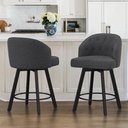 Retro Counter Stools for Kitchen Island, Dining Room, Pub, Dark Grey. X2