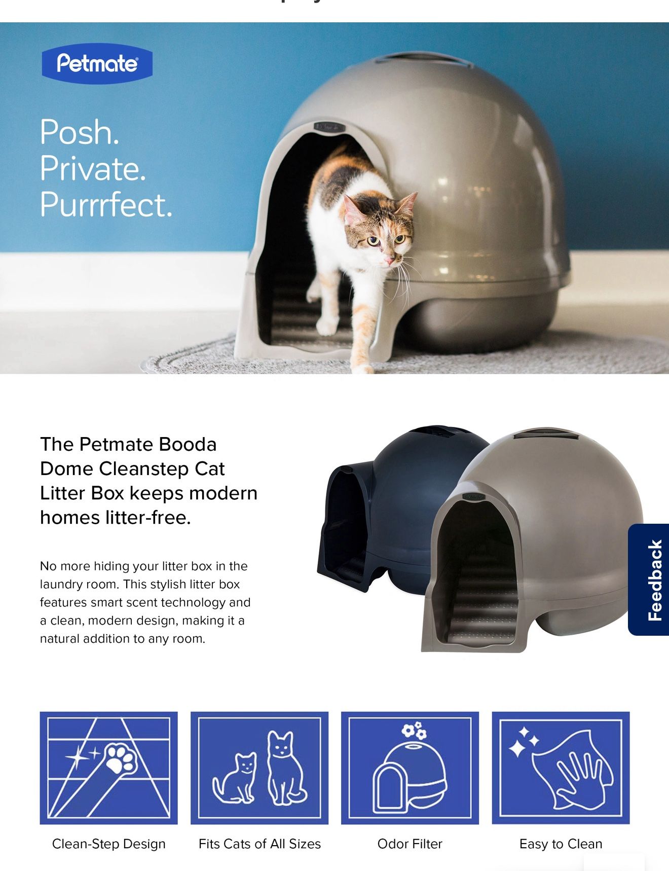 Petmate Booda Dome Cleanstep Litter Box Cat