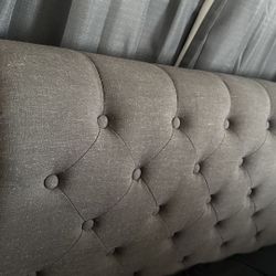 King Gray Bed Frame W/Footboard 