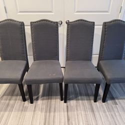 Used Modern Dark Gray Dining Chairs Set Of 4 (Pick Up Only)