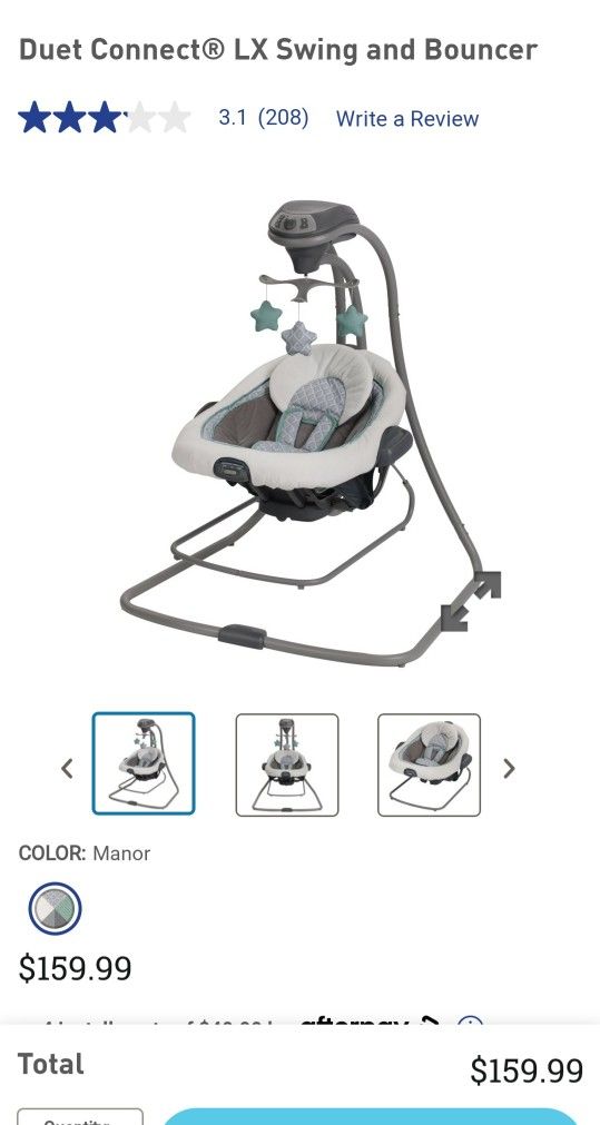 Graco Baby Swing W/Detachable Bouncer 