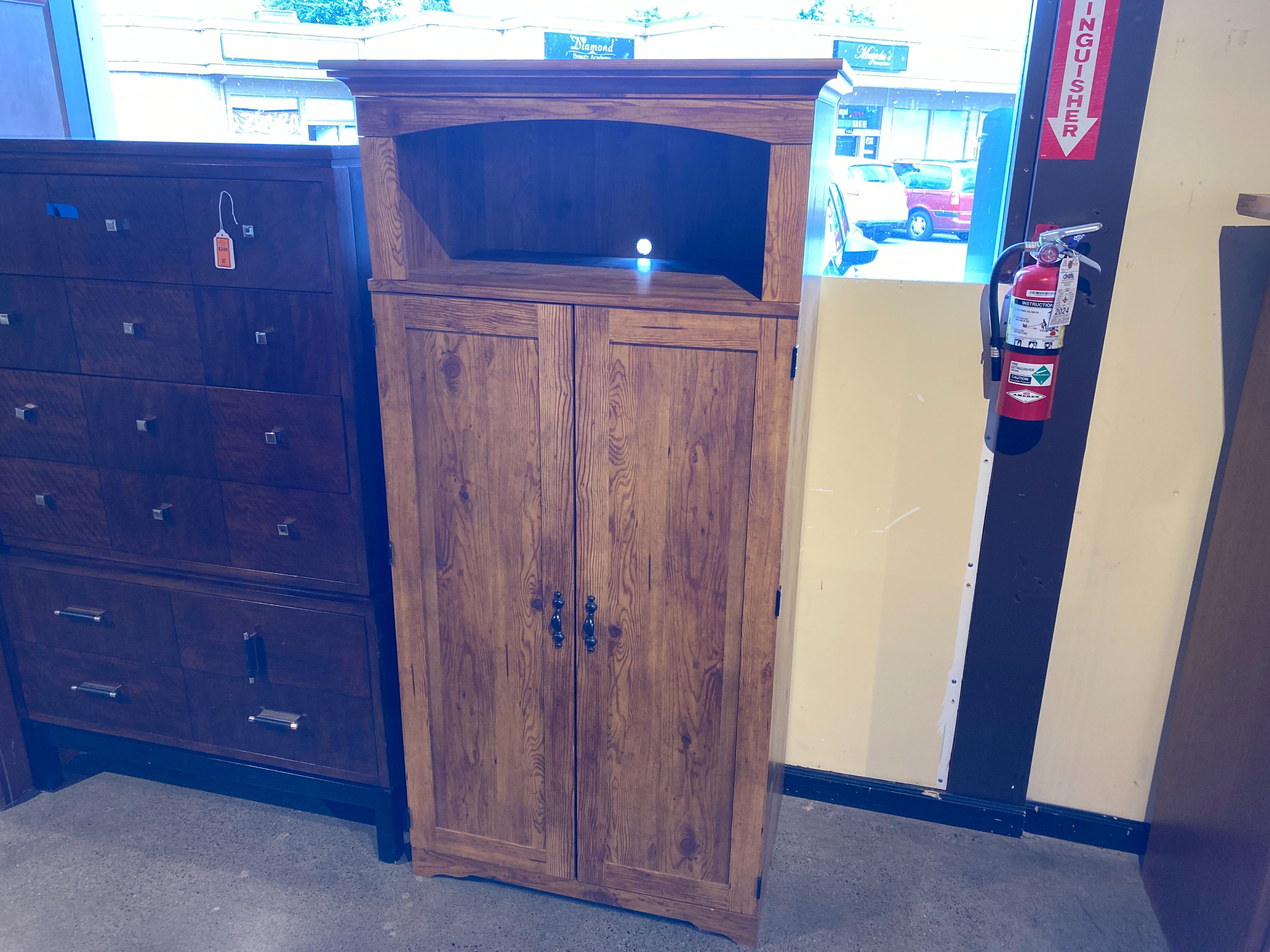 Medium Toned Brown 2 Door Armoire