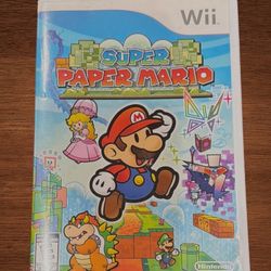 NINTENDO WII SUPER PAPER MARIO VIDEO GAME.