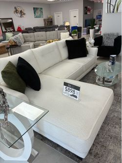 New sectional beige Boucle