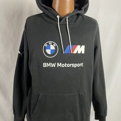 Men’s Medium PUMA BMW MOTORSPORT Hoodie Black Pullover Sweater
