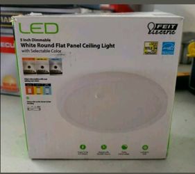 Feit Electric 5 in. 8-Watt Title 24 Dimmable White Integrated LED Round Flat *