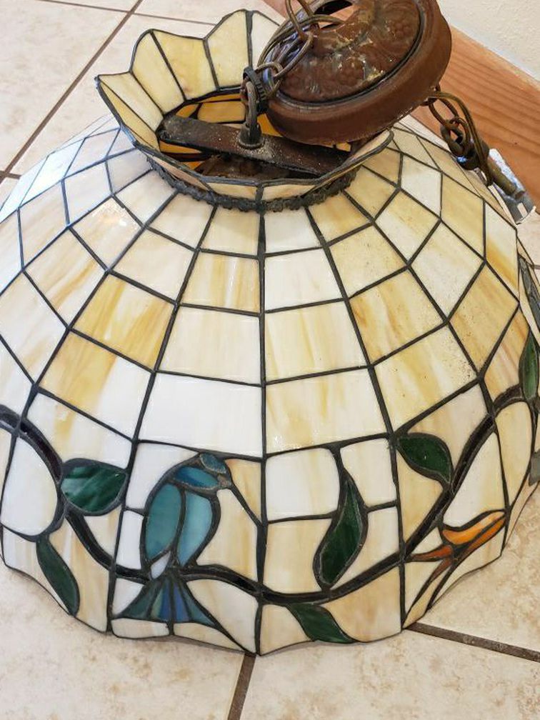 Vintage Style Stained Glass Chandelier