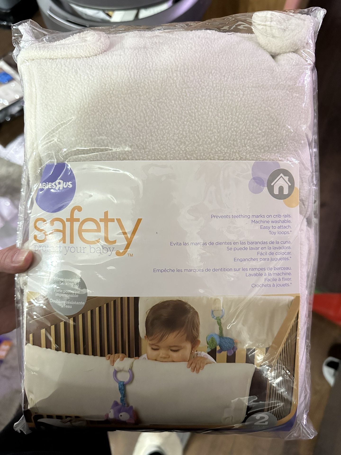 2 Pk Soft Cloth Side Crib Rail Covers
