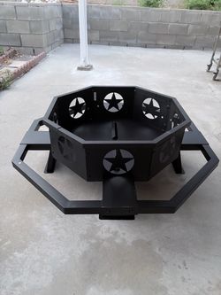 43” Octagonal Outdoor Wood-Burning Fire Pit
