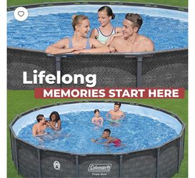 Power Steel 16 ft. x 42 in. Round Metal Frame Above Ground Pool Set