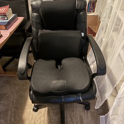 Adjustable Office Chair w/ Lumbar & Seat Cushion