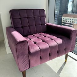 Purple Velvet Armchair Sofa chair Art Deco