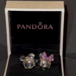 Pandora Disney Shimmering Minnie & Mickey Mouse Charm Set