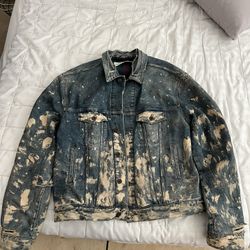 Hand painted Off White Denim Jacket 