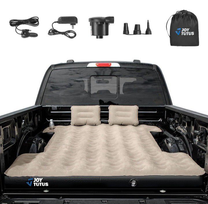 JOYTUTUS Truck Bed Air Mattress for 6-6.5Ft, Full Size Inflatable Air Mattress Short Truck Beds for Outdoor Camping, Truck Tent Accessories with Pump,