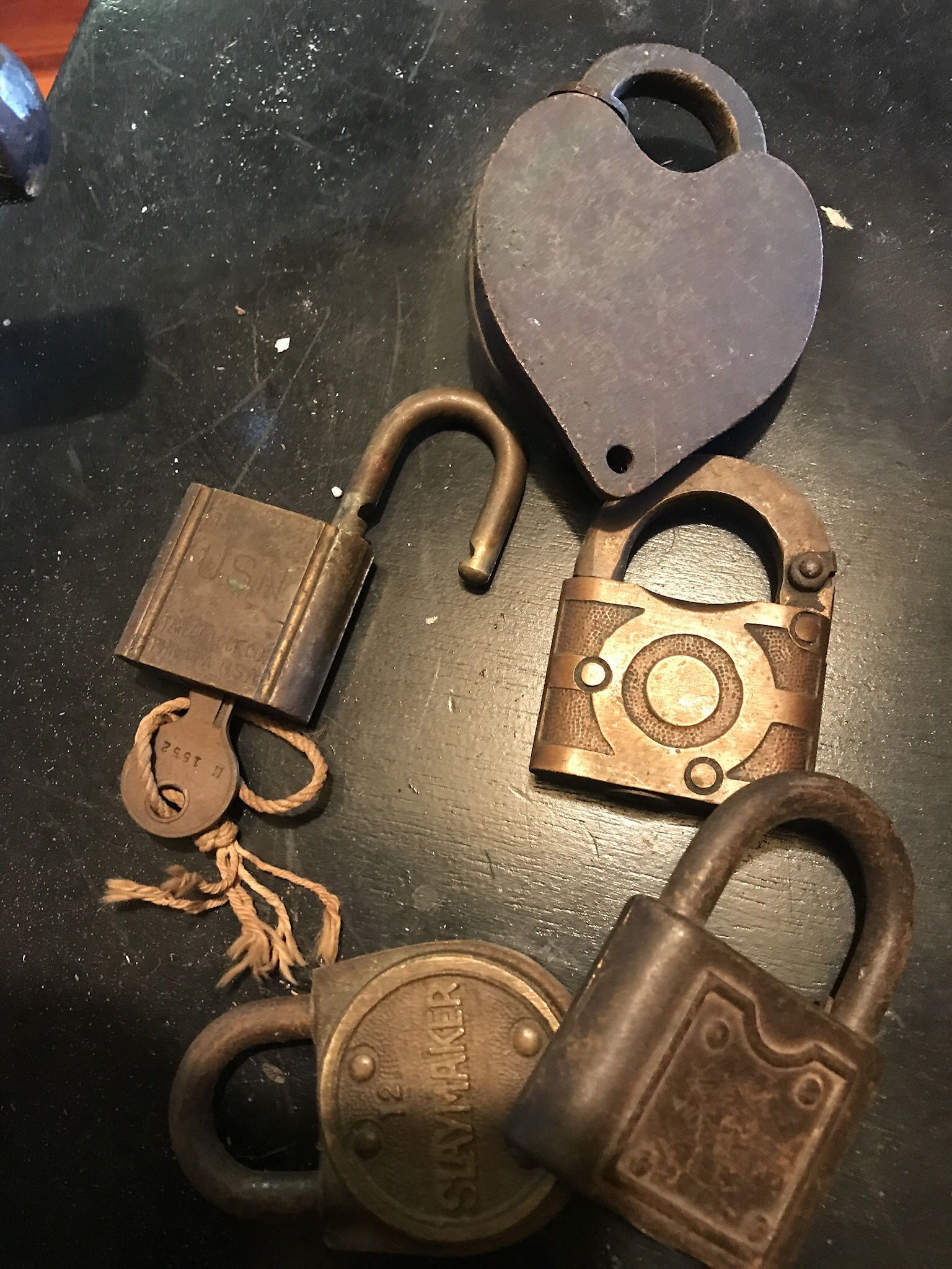 5 Vintage Pad Locks One Taylor USN HAS KEY $30 Cash New Port Richey