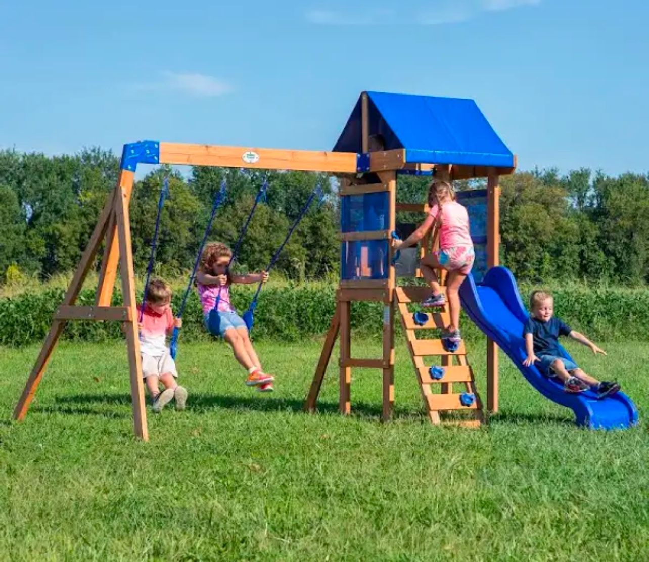 Backyard Discovery Aurora Wooden Cedar Swing Set