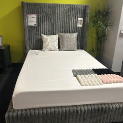 Brand New Corduroy Queen Size Bed Frame