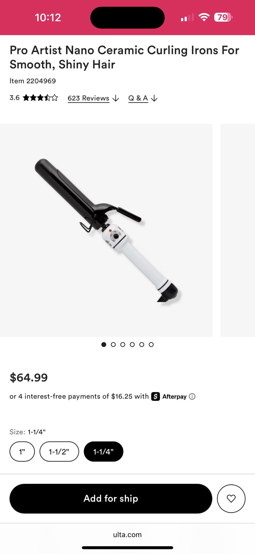 hot tools 1 1/4 in curling iron